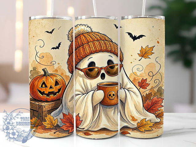 Cute Ghost Halloween 20oz Tumbler, Cute Ghosts, Halloween Design, 20oz Wrap, Whimsical Style, Spooky Cute, Sublimation Tumbler, Festive Pattern Sublimation ToriDesigns 