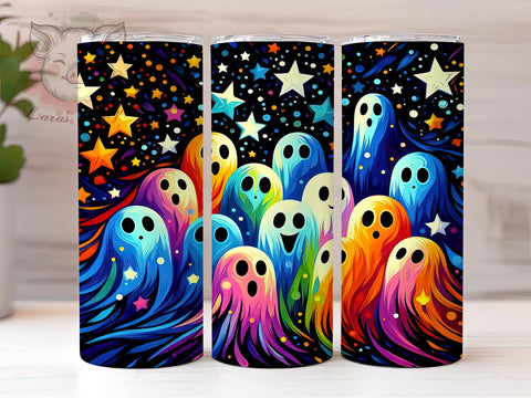 Cute Ghost Halloween 20oz Tumbler Png, Straight & Tapered Tumbler Png, Spooky Tumbler Png, Digital Download PNG Sublimation Lara' s Designs 
