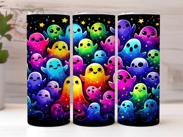 Cute Ghost Halloween 20oz Tumbler Png, Straight & Tapered Tumbler Png, Spooky Tumbler Png, Digital Download PNG Sublimation Lara' s Designs 