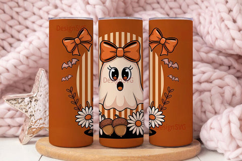 Cute Ghost Halloween 20oz Tumbler Wrap Sublimation DesignSVG 