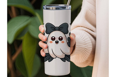 Cute Ghost Halloween 20oz Tumbler Wrap Sublimation DesignSVG 