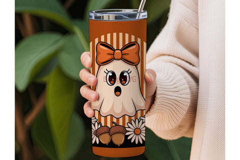 Cute Ghost Halloween 20oz Tumbler Wrap Sublimation DesignSVG 