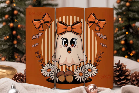 Cute Ghost Halloween 20oz Tumbler Wrap Sublimation DesignSVG 
