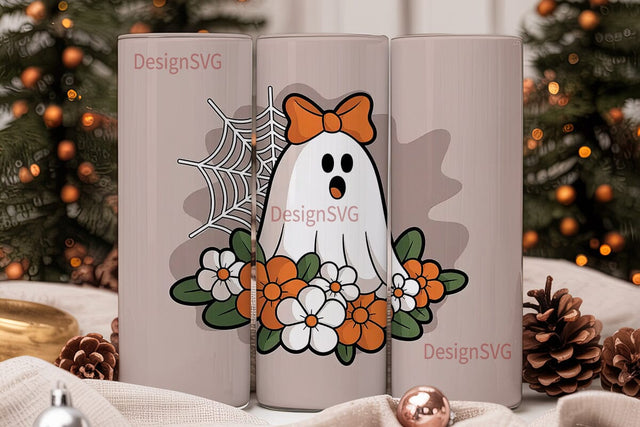 Cute Ghost Halloween 20oz Tumbler Wrap Sublimation DesignSVG 