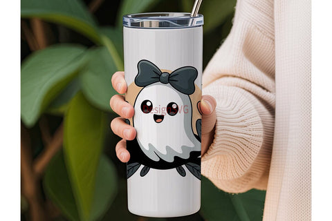 Cute Ghost Halloween 20oz Tumbler Wrap Sublimation DesignSVG 