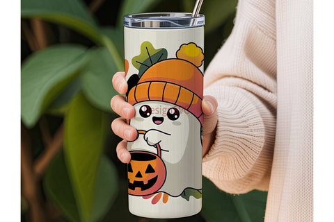 Cute Ghost Halloween 20oz Tumbler Wrap Sublimation DesignSVG 