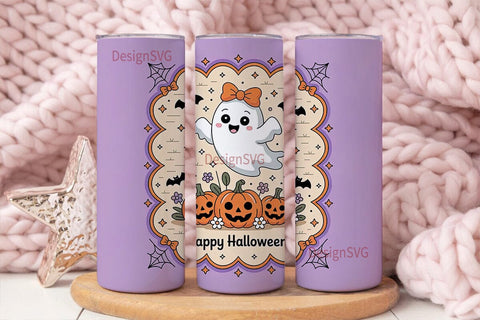 Cute Ghost Halloween 20oz Tumbler Wrap Sublimation DesignSVG 