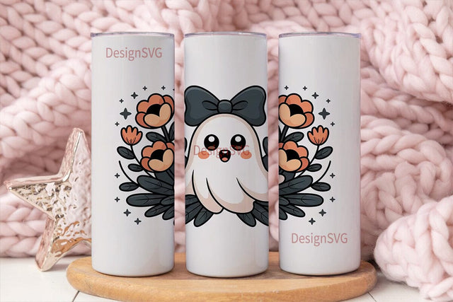 Cute Ghost Halloween 20oz Tumbler Wrap Sublimation DesignSVG 
