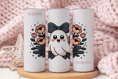 Cute Ghost Halloween 20oz Tumbler Wrap Sublimation DesignSVG 