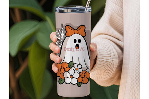 Cute Ghost Halloween 20oz Tumbler Wrap Sublimation DesignSVG 