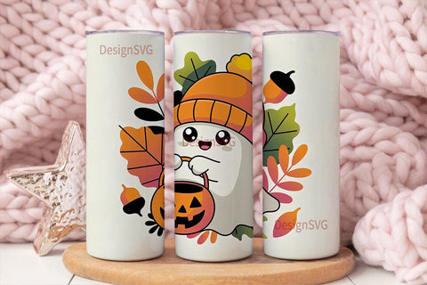 Cute Ghost Halloween 20oz Tumbler Wrap Sublimation DesignSVG 