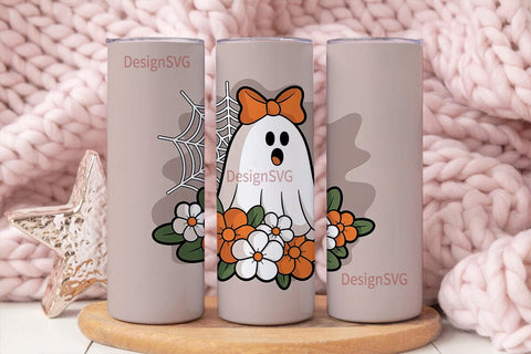 Cute Ghost Halloween 20oz Tumbler Wrap Sublimation DesignSVG 
