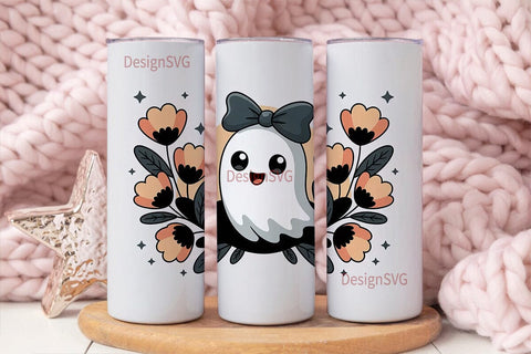 Cute Ghost Halloween 20oz Tumbler Wrap Sublimation DesignSVG 
