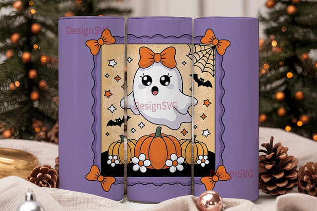 Cute Ghost Halloween 20oz Tumbler Wrap Sublimation DesignSVG 