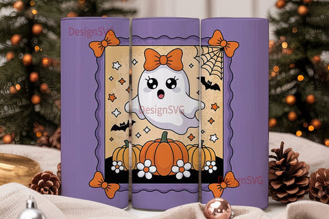 Cute Ghost Halloween 20oz Tumbler Wrap Sublimation DesignSVG 