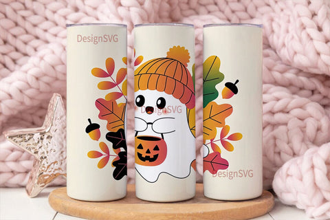 Cute Ghost Halloween 20oz Tumbler Wrap Sublimation DesignSVG 