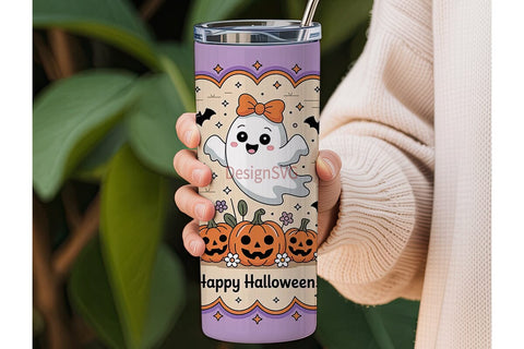 Cute Ghost Halloween 20oz Tumbler Wrap Sublimation DesignSVG 