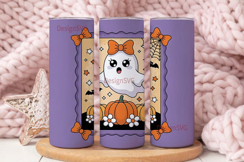 Cute Ghost Halloween 20oz Tumbler Wrap Sublimation DesignSVG 