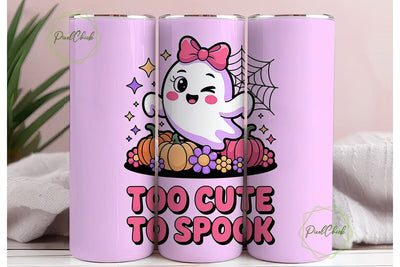 Cute Ghost Halloween 20oz Tumbler Wrap Sublimation PixelChick 