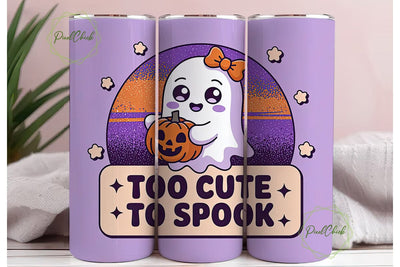 Cute Ghost Halloween 20oz Tumbler Wrap Sublimation PixelChick 
