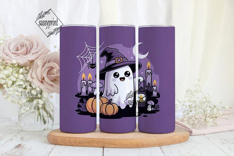Cute Ghost Halloween 20oz Tumbler Wrap Sublimation sassyprint 