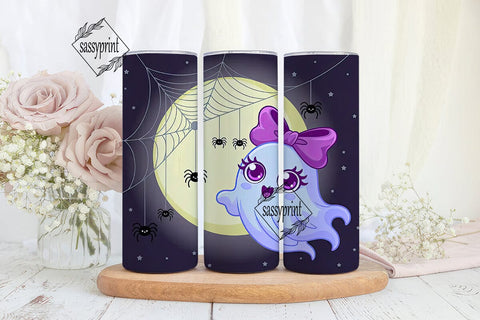 Cute Ghost Halloween 20oz Tumbler Wrap Sublimation sassyprint 