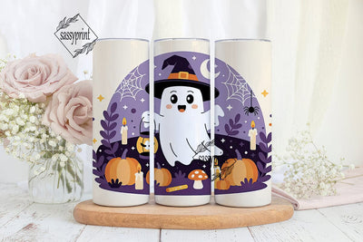 Cute Ghost Halloween 20oz Tumbler Wrap Sublimation sassyprint 
