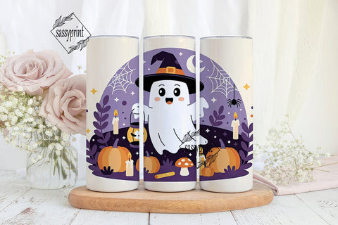 Cute Ghost Halloween 20oz Tumbler Wrap Sublimation sassyprint 