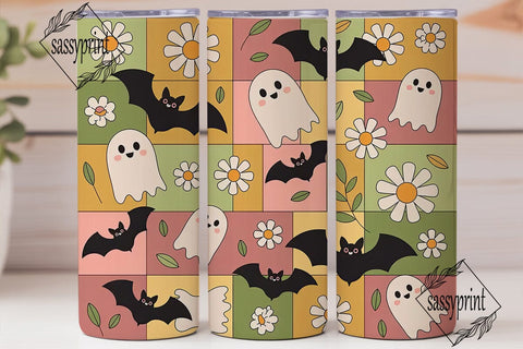 Cute Ghost Halloween 20oz Tumbler Wrap Sublimation sassyprint 