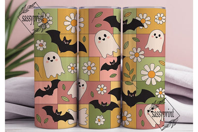 Cute Ghost Halloween 20oz Tumbler Wrap Sublimation sassyprint 
