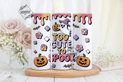 Cute Ghost Halloween 20oz Tumbler Wrap Sublimation sassyprint 
