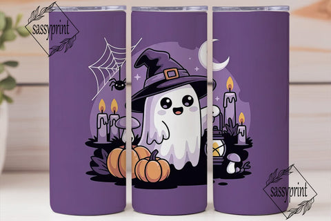 Cute Ghost Halloween 20oz Tumbler Wrap Sublimation sassyprint 