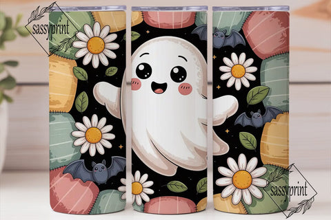 Cute Ghost Halloween 20oz Tumbler Wrap Sublimation sassyprint 