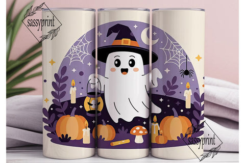 Cute Ghost Halloween 20oz Tumbler Wrap Sublimation sassyprint 