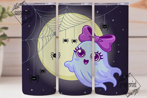 Cute Ghost Halloween 20oz Tumbler Wrap Sublimation sassyprint 