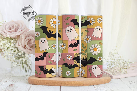 Cute Ghost Halloween 20oz Tumbler Wrap Sublimation sassyprint 