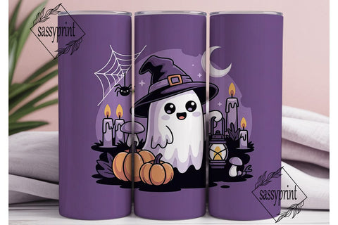 Cute Ghost Halloween 20oz Tumbler Wrap Sublimation sassyprint 