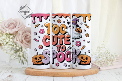 Cute Ghost Halloween 20oz Tumbler Wrap Sublimation sassyprint 