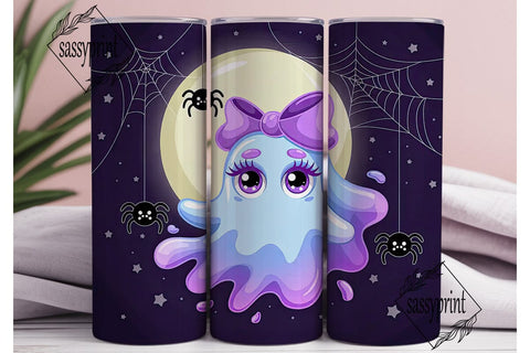 Cute Ghost Halloween 20oz Tumbler Wrap Sublimation sassyprint 