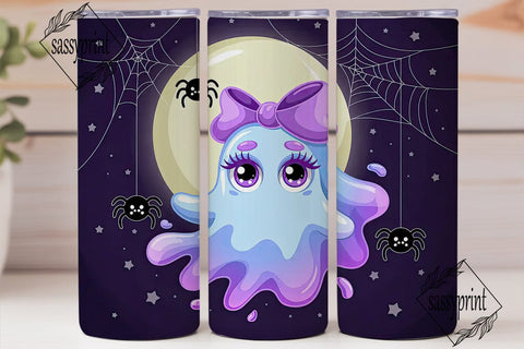 Cute Ghost Halloween 20oz Tumbler Wrap Sublimation sassyprint 