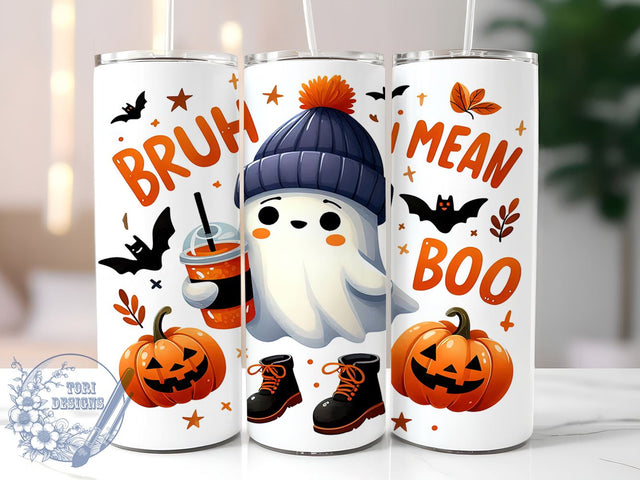 Cute Ghost, Halloween Decor, Fall Tumbler, PNG File, Sublimation Art, Spooky Season, Ghost Lover Gift, Digital Download Sublimation ToriDesigns 