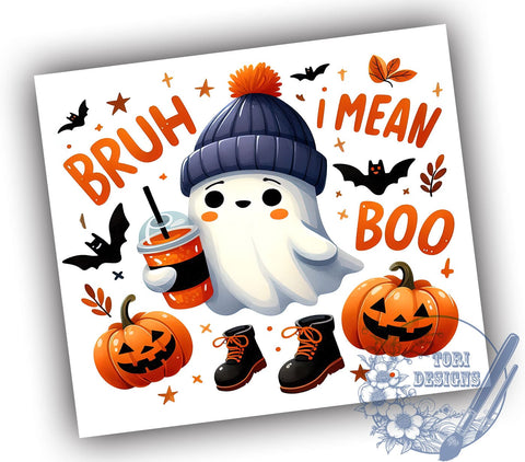 Cute Ghost, Halloween Decor, Fall Tumbler, PNG File, Sublimation Art, Spooky Season, Ghost Lover Gift, Digital Download Sublimation ToriDesigns 
