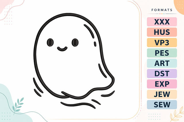Cute Ghost Halloween Embroidery Design | Simple Spooky Character Embroidery/Applique DESIGNS sg embroidery 
