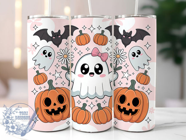 Cute Ghost Halloween Tumbler Wrap, Halloween Tumbler Wrap, 20Oz Sublimation Design, Spooky Ghost Cup, Fall Drinkware Wrap, Ghost Mug Design, Halloween Cup Wrap Sublimation ToriDesigns 