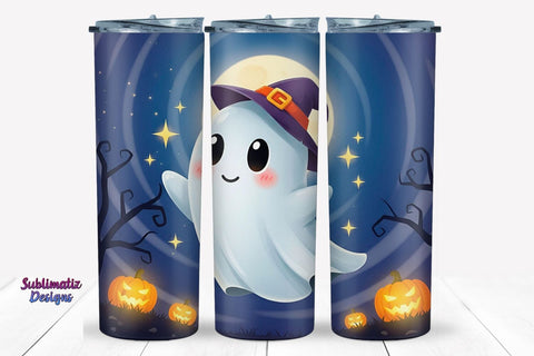 Cute Ghost Halloween Tumbler Wrap | Halloween Tumbler Wrap for Sublimation Sublimation Sublimatiz Designs 