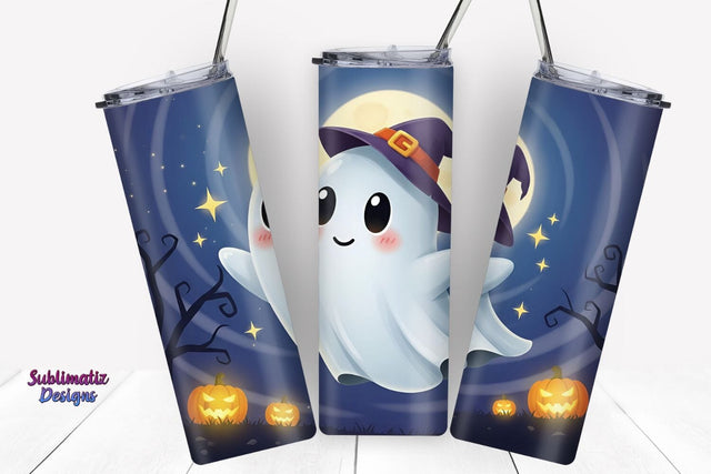 Cute Ghost Halloween Tumbler Wrap | Halloween Tumbler Wrap for Sublimation Sublimation Sublimatiz Designs 