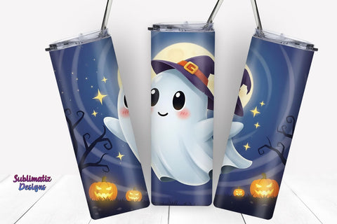Cute Ghost Halloween Tumbler Wrap | Halloween Tumbler Wrap for Sublimation Sublimation Sublimatiz Designs 