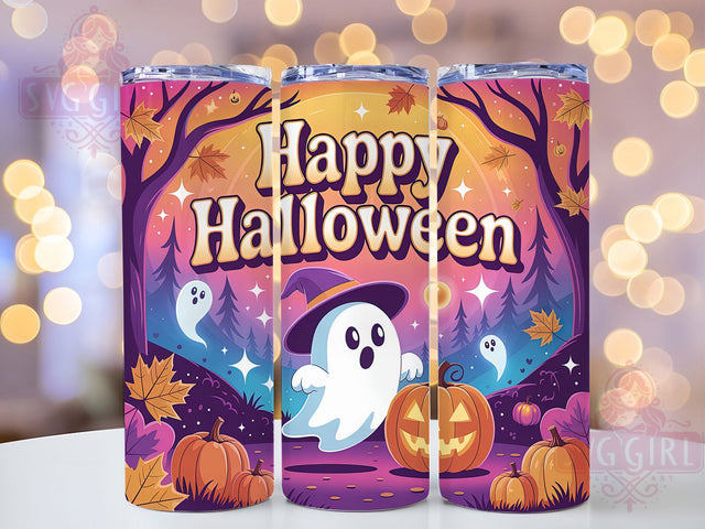 Cute Ghost Happy Halloween Tumbler, Happy Halloween Wrap, 20Oz Sublimation Design, Spooky Cute Cup, Ghost Coffee Tumbler, Halloween Drinkware Wrap, Adorable Ghost Mug Sublimation SvggirlplusArt 