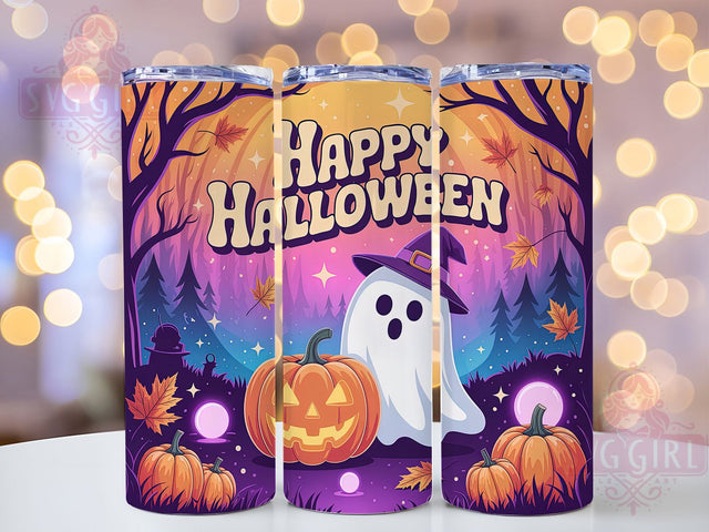 Cute Ghost Happy Halloween Tumbler, Happy Halloween Wrap, 20Oz Sublimation Design, Spooky Cute Cup, Ghost Coffee Tumbler, Halloween Drinkware Wrap, Adorable Ghost Mug Sublimation SvggirlplusArt 