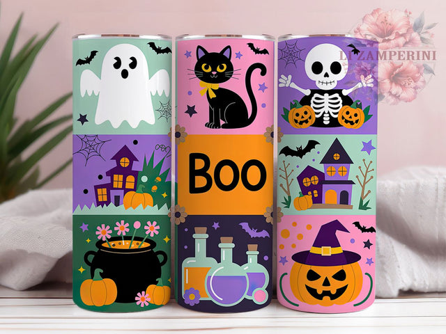 Cute Ghost Haunted House Halloween Tumbler, Haunted House Wrap, Boo Halloween Design, 20Oz Tumbler Sublimation, Spooky Cute Drinkware, Trick Or Treat Cup, Fall Festival Mug Sublimation Li Zamperini 